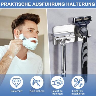 Тримач для зубної щітки YYBO Настінний тримач для зубної щітки Тримач для електричної зубної щітки Тримач головки щітки з нержавіючої сталі, Тримач для електричної зубної щітки без свердління, Багатофункціональний гачок для ванної кімнати