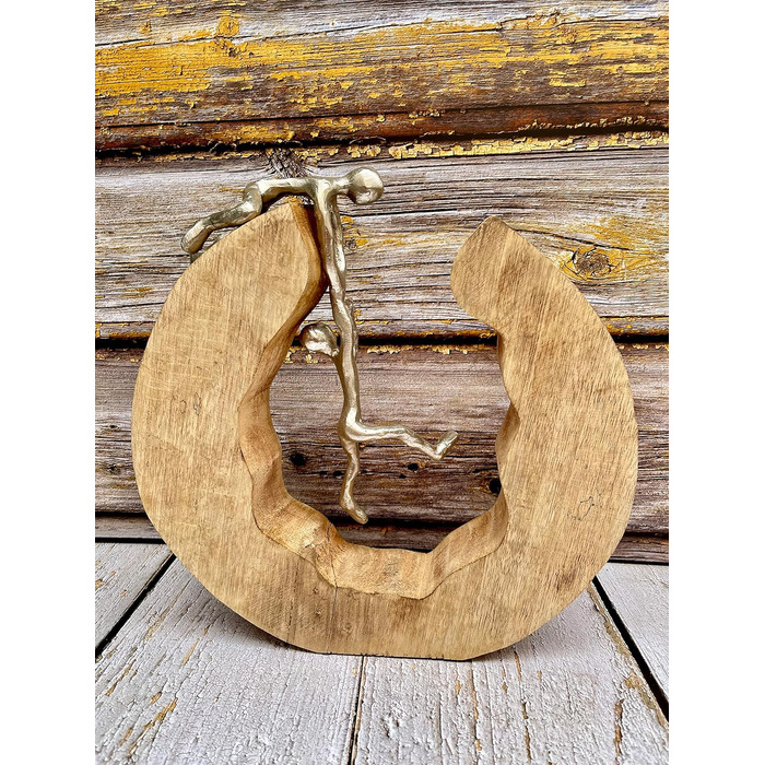 Скульптура "Командна робота" (30 см) — Срібло, Манго Дерево, Алюміній