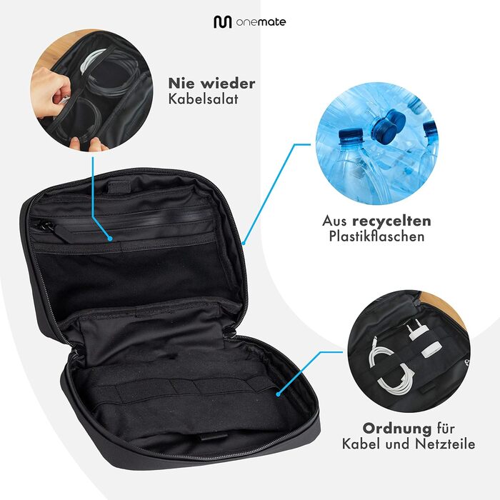 Водонепроникна сумка для кабелів onemate для батарейок, кабелів, блоків живлення і т.д. - Організатор для електронних предметів з