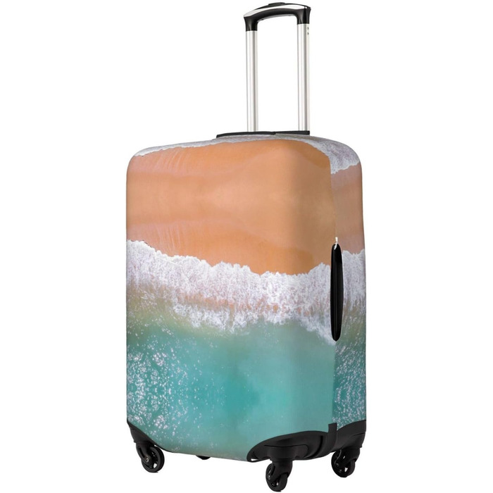 Чохол для валізи з романтичним пляжним принтом, еластичний захист від подряпин та пилу, чорний, розмір 95