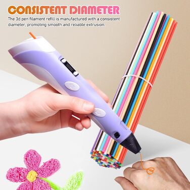 Матеріал 3D Doodler Pen Аксесуари для 3D ручок з низькою температурою, 3D Pen Filament Filament Filament 110pcs 2.5mm Pcl Filament For 3D Pen 22 Colours 3D Printing Pen