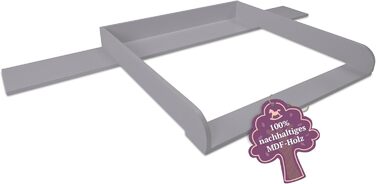 Пеленальний матрацик сумісний з комодами IKEA Hemnes тощо 159,5x80x10 см Пеленальний матрацик з кришкою з сірого дерева МДФ Пелена