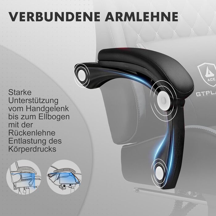 Ігрове крісло GTPLAYER, ергономічне офісне крісло з регульованою висотою, підходить для зими та літа, з подвійною спинкою, підставкою для ніг, знімним чохлом, 150 кг, чорний колір