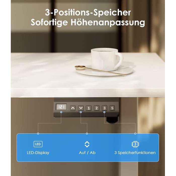 Подібний стіл OffiGo з регульованою висотою, 160 x 120 см, стіл з електричним регулюванням висоти, кутовий стіл, ергономічний стіл для роботи сидячи та стоячи, комп&39ютерний стіл, білий, 160 x 120 см