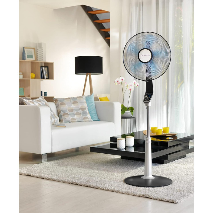 П'єдестальний вентилятор Turbo Boost Silence Extreme з пультом дистанційного керування, діаметр 40 см, надзвичайно тихий, чорний/с