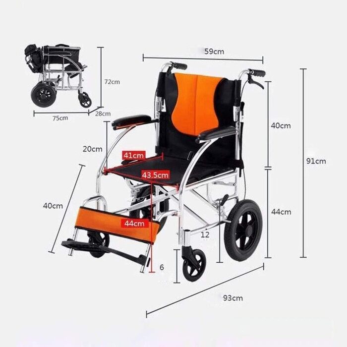 Інвалідний крісло колісне з алюмінієвого сплаву, портативний, розбірний, легкий, для транспортування, подорожей, для інвалідів/літніх людей, вантажопідйомність 100 кг, портативний