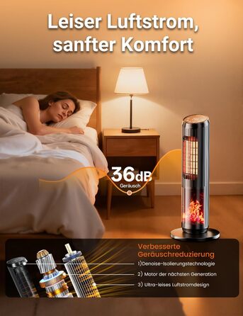 Енергозберігаючий керамічний електричний обігрівач потужністю 2000 Вт з дистанційним керуванням, ефектом димоходу, термостатом, коливаннями 70, режимом ECO, 3 режимами, таймером 1-8 годин, захистом від перегріву та перекидання, тихою роботою для офісу та 