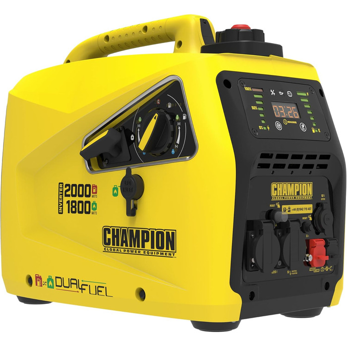 Електрогенератор Champion Power Equipment бензин газ (2000 Вт, інвертор, генератор зі світлодіодним дисплеєм, подвійне паливо, над