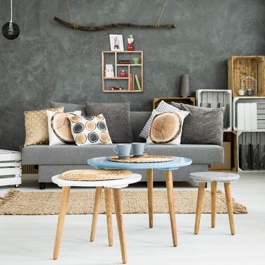 Настінна полиця для ванної Relaxdays, горіх, з 5 відділеннями, для ванної, передпокою та вітальні, В х Ш х Г 50 х 50 х 15 см, нату