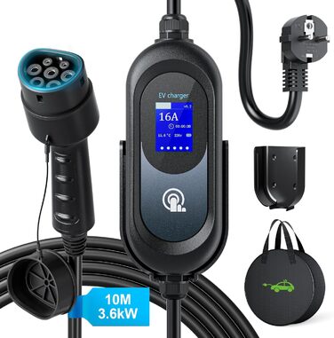 Зарядний пристрій для електромобілів EVJUICION тип 2, зарядний пристрій із затримкою зарядки тип 2, запрограмований з дисплеєм 8-1