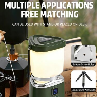 Портативний кемпінговий ліхтар, портативна атмосферна лампа, з регульованою яскравістю, підвісна лампа для намету, нічники для активного відпочинку, кемпінгу, риболовлі, надзвичайних ситуацій, освітлення