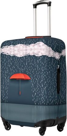 Чохол для валізи BAFAFA з принтом червоних парасольок, еластичний захист від подряпин та пилу, чорний, розмір 90