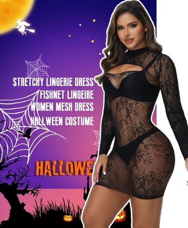 Жіноче сексуальне плаття-боді Hilergy, сітка з вирізами, облягаюче, еластичне, M–XL