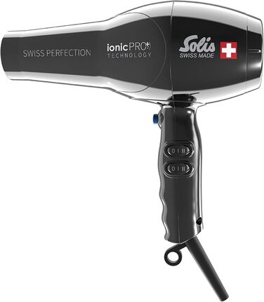 Іонний фен з технологією ionicPRO професійне сушіння та укладка обертовий на 360 кабель у комплекті насадка-концентратор чорний, 360 ionicPRO 440