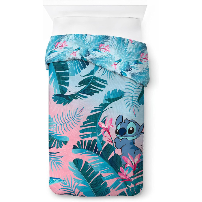 Постільна білизна Jay Franco Disney Lilo and Stitch з квітковим принтом для однієї особи - комплект дитячої постільної білизни, вк