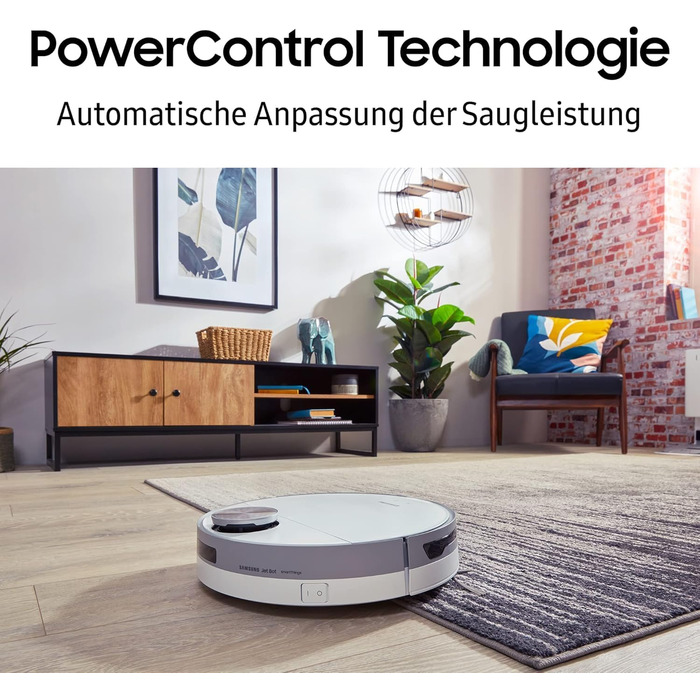 Робот-пилосос Samsung Jet Bot VR30T85513W/WA, потужність всмоктування 5 Вт, 0,3 , станція очищення, датчик LIDAR, інтелектуальне к