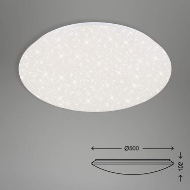 Стеля LED-світильник BRILONER Зоряне небо з пультом керування, регулювання кольору (від теплого до холодного білого), 48,5x7,5 см, білий