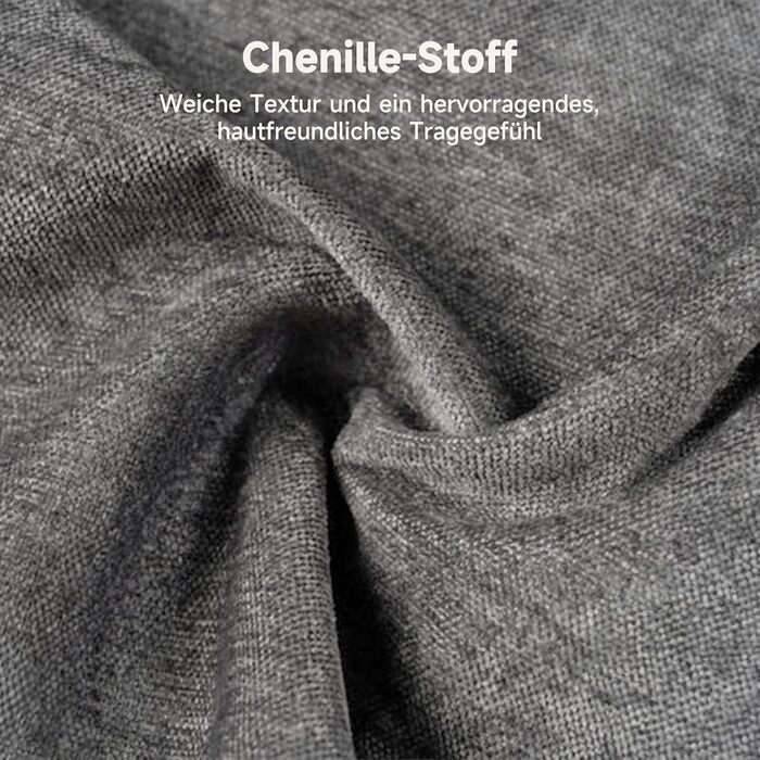 Подібний кутовий диван зі сном та місцем для зберігання речей, диван-ліжко 265 см, розкладний диван з шезлонга для вітальні, квартири, готелю, темно-сірий шеніл - темно-сірий матовий 265 см U-подібний