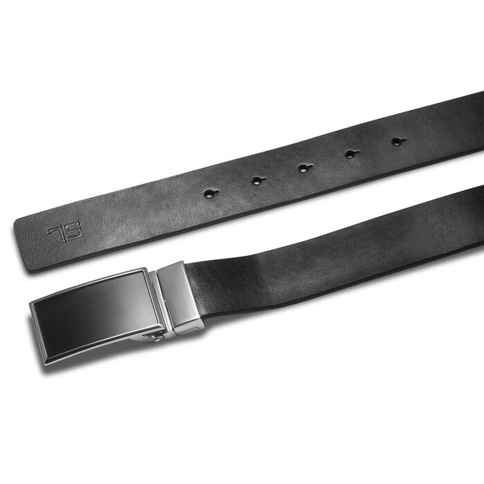 Ремінь чоловічий шкіряний Semi Line Black/Blue (P8234-0 M)