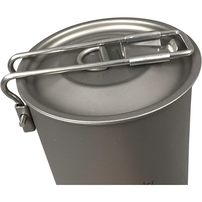 Титановий горщик Jolmo Lander із замикаючою ручкою, портативний титановий стаканчик для кемпінгу зі складною ручкою (750 мл/25 унцій, 900 мл/30 унцій)