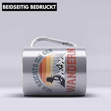 Тренд - З мене досить, я йду в похід Кухоль з нержавіючої сталі з карабіном, подарунок, карабін, кухоль з нержавіючої сталі, карабін, кухоль для кави з нержавіючої сталі для походу, кумедний вислів (срібний)