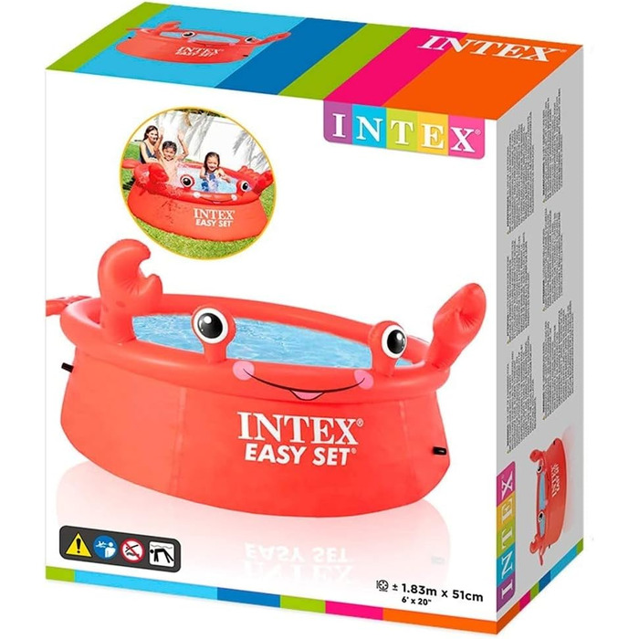 Наземний басейн Easy Set Round Crab, 880 л, ПВХ, червоний, 183x51 см, 26100NP