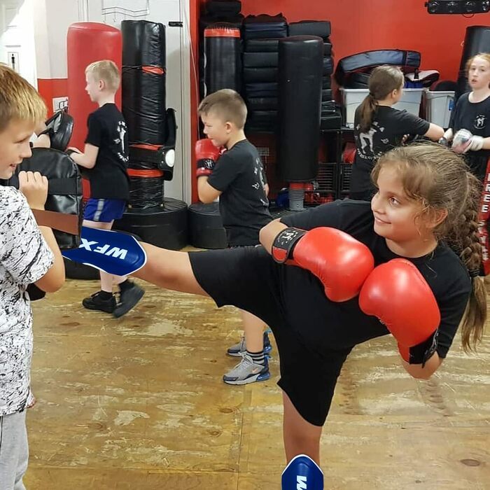 Щитки для гомілок для дітей ММА Муай-тай Кікбоксинг Хлопчики та дівчатка, сині
