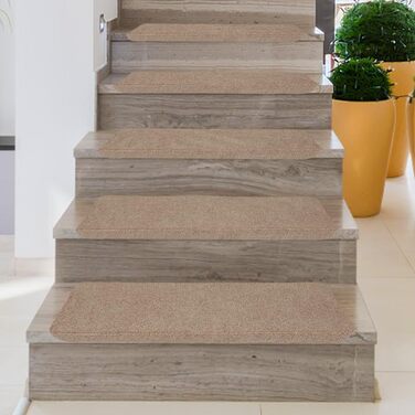 Сходинки, нековзні, 65 x 25 см, безпечні для дітей, людей похилого віку та домашніх тварин, з багаторазовим клеєм, 65 x 25 см, коричневі, 15 шт. 65 x 25 см (коричневі - 15 шт. )