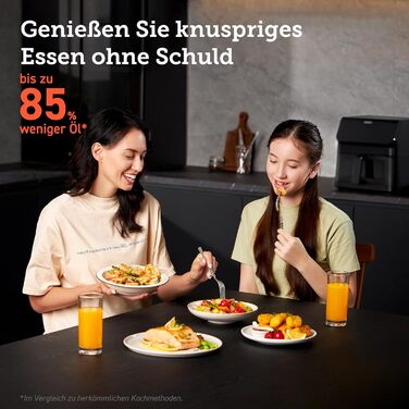 Фритюрниця COSORI Hot Air Fryer XXL 6.2 л з оновленою технологією Rapid Air, 55 енергозбереження, для 3-5 осіб, фритюрниця 12 в 1, 30 книг рецептів, один сенсорний крін, 1700 Вт 6.2 л Clear Blaze Grey