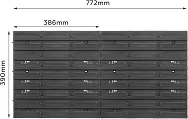 Система зберігання в майстерні 78 x 39 см 21 коробка Настінна полиця зі штабелюваними коробками - Надзвичайно міцні стінові панелі, стійка для інструментів, полиця для зберігання в гаражі (Чорна)
