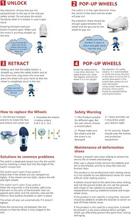 Роликові ковзани для хлопчиків та дівчаток, скейтборд взуття зі світлодіодними миготливими вогнями, 4-колесне автоматичне висувне, зручне спортивне взуття для дітей та дорослих, чорне, розмір 35 EU