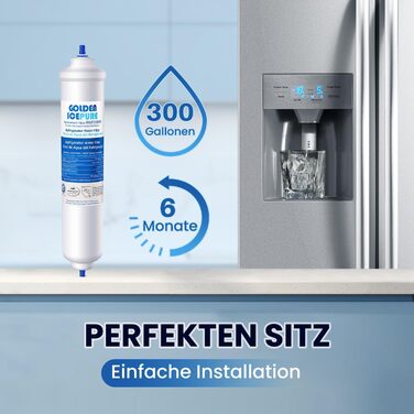 Фільтр для води GOLDEN ICEPURE для холодильників Samsung, сумісний з DA29-10105J, DA29-10105J HAFEX/EXP, DA99-02131B, WSF-100, EF9603, HAIER LG (вбудовані холодильники), набір 3 шт.