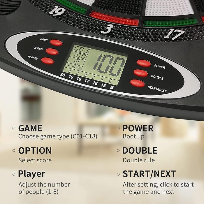 Електронна мішень для дартсу, Електронна мішень для дартсу з 12 дротиками та 30 змінними наконечниками, Електронна мішень для дартсу з голосовим керуванням та РК-дисплеєм, Мішень для дартсу на батарейках, Електрична мішень для дартсу, Нова версія