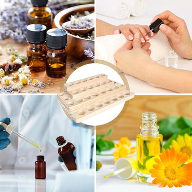 Підставка для ефірних олій Dokeno, дерев&39яна 4-рівнева підставка для зберігання ефірних олій з 31 отвором, органайзер для зберігання лаку для нігтів, ароматичних олій, парфумів, косметики, 31 x 18 x 7,5 см