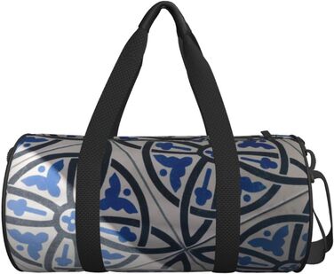 Дорожня сумка-циліндр з квітковим принтом, синьо-біла, для чоловіків та жінок, спортивна сумка, сумка для подорожей