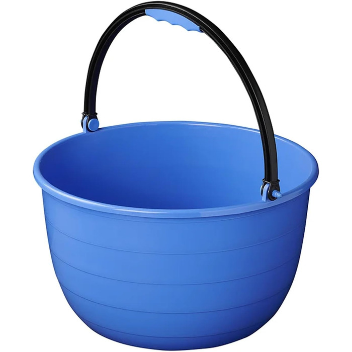 Доступна та якісна 1 х миска для миття посуду з вкладишем для універсального використання 15-літрова кемпінгова миска, кругла Ø35 см, пластикова з ручкою для дому та автофургонів