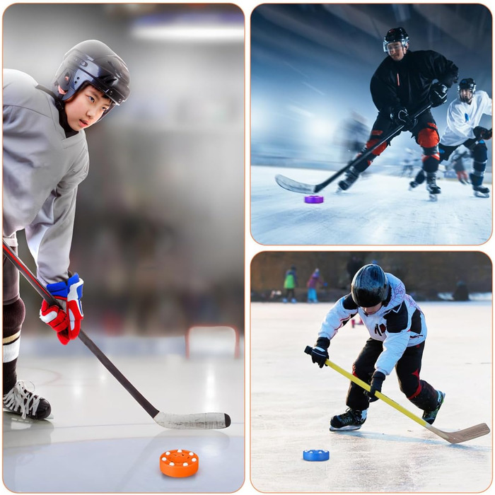 Набір із 6 хокейних шайб BESPORTBLE вуличні хокейні шайби з ABS-пластику для тренувань з хокею в приміщенні/на вулиці, роликового хокею барвисті та нековзні для дітей та дорослих