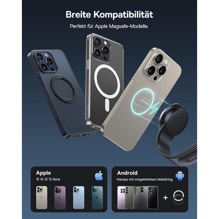 Автомобільний тримач для мобільного телефону Baseus 15W C02 PRO для Magsafe з функцією зарядки, магнітний автомобільний тримач авт