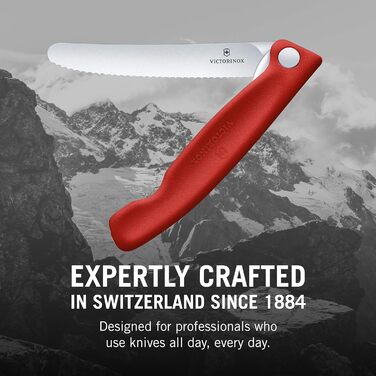 Туристичний ніж, Пікнік, Гостре лезо, Зубчастий край, 11 см, Міцна пластикова ручка, Нержавіюча сталь, Червоний Червоний Одинарний