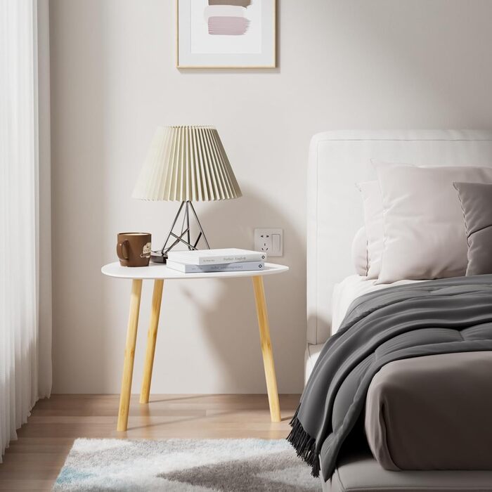 Журнальний столик, комплект з 2 шт., сучасні столи для вітальні, приставні столики, журнальні столики, столики для дивана, комбінація столів для вітальні, спальні, офісу, балкону (білий)