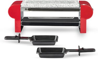 Раклетна машина H.Koenig RP2 / 2 особи / з кам'яною решіткою / 350 Вт / червоний