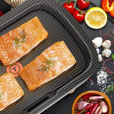 Електрична сковорода Tefal YY4570FB Plancha des Saveurs, антипригарне покриття, Titanium Force, технологія Thermo-Spot, регульований термостат, знімна плита, можна мити в посудомийній машині, чорний
