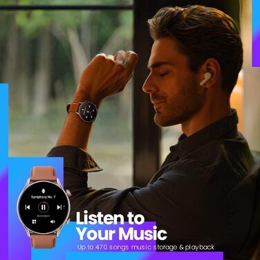 Фітнес-годинник Amazfit Smartwatch GTR 3 Pro 46 мм з GPS, моніторингом серцевого ритму, сном, стресом, SpO2, понад 150 спортивними режимами, дзвінками Bluetooth, керуванням музикою, Alexa Braun.