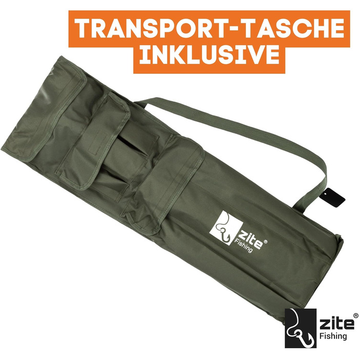 Підставка для вудки Zite на 3 вудки - алюмінієва підставка для вудки та рибальський стійла з сумкою для лову коропа, тримач для вудки, рибальська підставка, підставка для вудки для риболовлі, підставка для вудки на 3 вудки, підставка для вудки