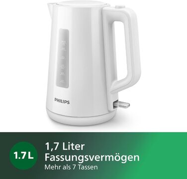 Чайник Philips, об'єм 1,7 л, зі світловим індикатором, на підставці Пірует, білий (HD9318/00) Білий