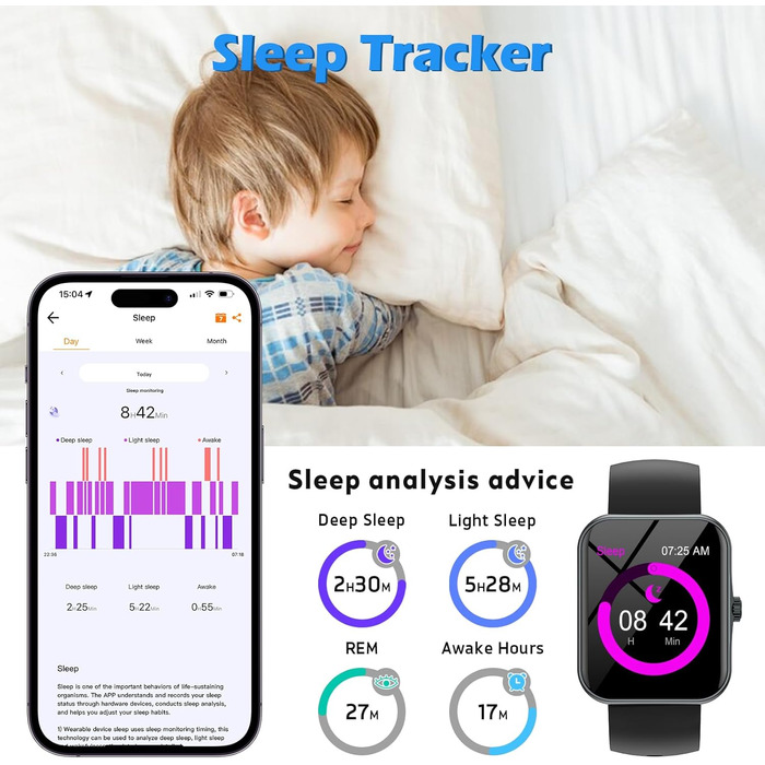 Дитячий смарт-годинник, дитячий спортивний фітнес-годинник для дівчаток та хлопчиків з крокоміром, понад 100 спортивних режимів, будильник, ігри, секундомір, дитячий годинник, повідомлення, годинник активності для підлітків 5-16 років, подарунки, чорний