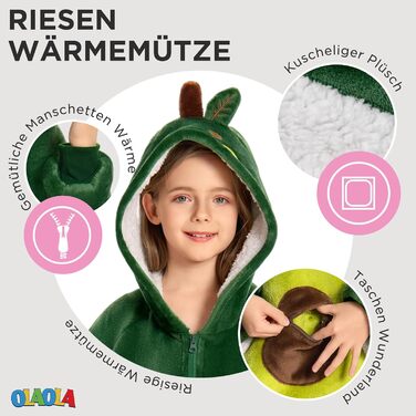 Дитяча ковдра-толстовка великого розміру, портативна ковдра з шерпа-флісу з рукавами та кишенями, м&39яка тепла затишна толстовка з капюшоном для дівчаток та хлопчиків, колір авокадо