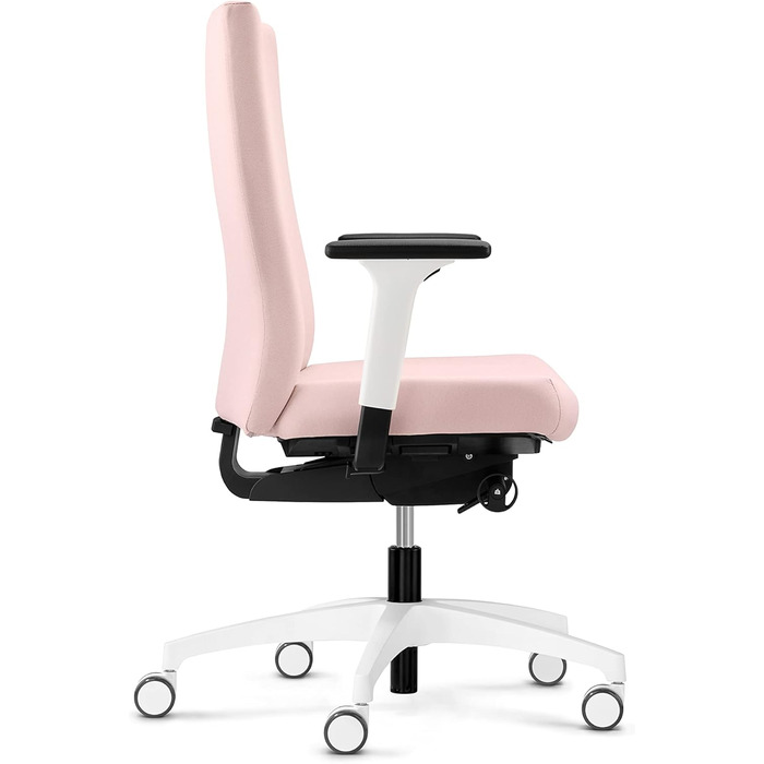 Ергономічне офісне крісло, зроблене в Німеччині Зручна спинка з регулюванням висоти Індивідуально регульована глибина сидіння (світло-рожевий)