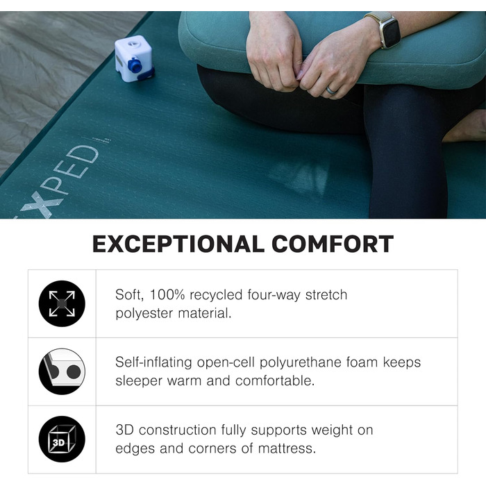 Самонадувальний, мякий автомобільний килимок для сну, пінопластовий матрац 10,2 см, насос у комплекті