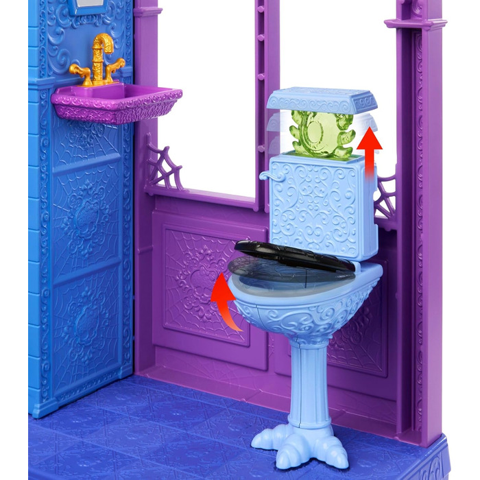 Ляльковий будиночок Monster High Boo-tique Hotel, складаний ігровий набір із моторошними сюрпризами в кожній кімнаті та понад 13 ігровими елементами, включаючи меблі та аксесуари, JBF16 Чорний - Boo-tique Hotel